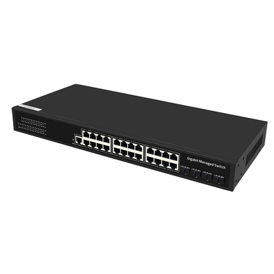 24 puertos Gigabit Switch administrado con 1G Fiber Uplink Layer 2 de grado comercial administrado