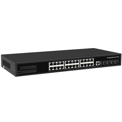 Interruptor administrado 10G 24 puertos Gigabit Anillo de cobre ERPS administrado 1G/2.5G Fibra