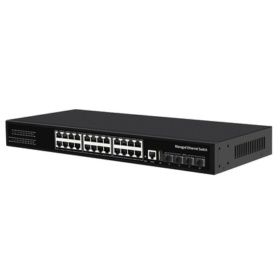 Interruptor administrado 10G 24 puertos Gigabit Anillo de cobre ERPS administrado 1G/2.5G Fibra