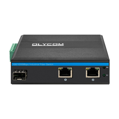 Mini convertidor de fibra óptica con interruptor de Ethernet industrial con interruptor Poe con entrada DC48V