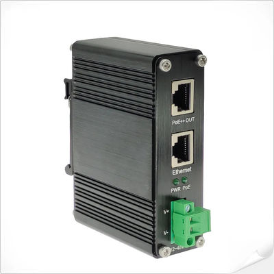 Inyector industrial de 90W 802.3bt PoE++ Gigabit DC12V DC24V DC48V Entrada de tamaño pequeño