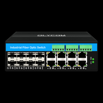 Interruptor de Ethernet industrial administrado por puertos 8RJ45+8SFP POE con 4*RS485+2*CAN BUS