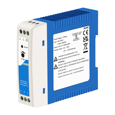 Adaptador de energía industrial de 24 V CE UL Lista 1A Salida AC/DC con doble entrada DIN Rail