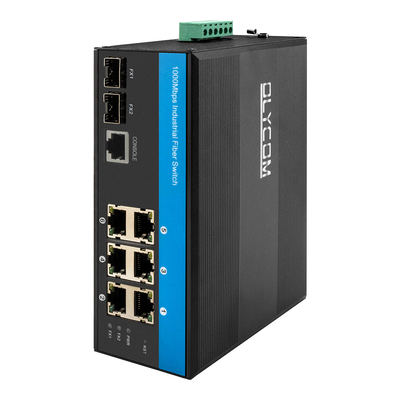 Interruptor de red de 8 puertos Gigabit L2 administrado por Vitesse Chipset Din con 2SFP+6RJ45