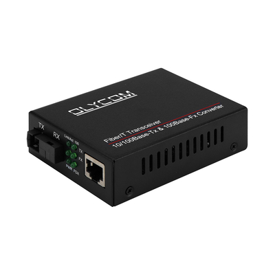 Convertidor de Ethernet de fibra óptica rápida 10/100M Transceptor bidireccional de modo único SC a RJ45 20 km
