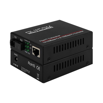 Convertidor de Ethernet de fibra óptica rápida 10/100M Transceptor bidireccional de modo único SC a RJ45 20 km