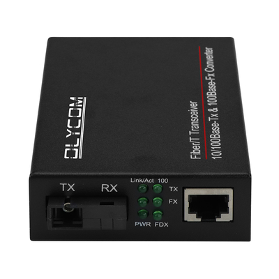 Convertidor de Ethernet de fibra óptica rápida 10/100M Transceptor bidireccional de modo único SC a RJ45 20 km