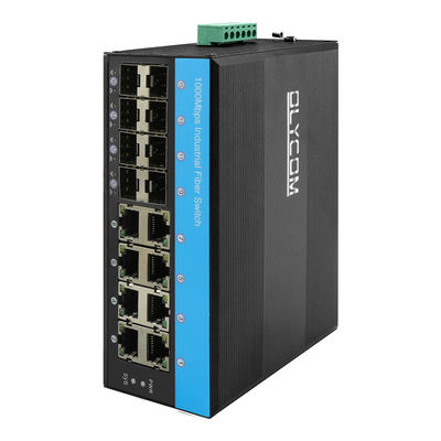16 puertos Poe Switch Gigabit Velocidad Gestionado Industrial Ethernet Switch DC48V Dual fuente de alimentación
