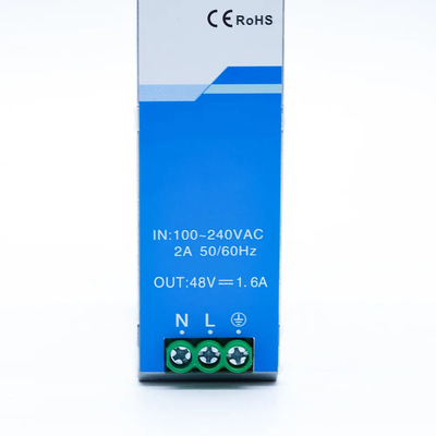 Fuente de alimentación industrial de carril DIN de 48 V 1,6 A 75 W 76,8 W Certificación CE UL Entrada CA/CC