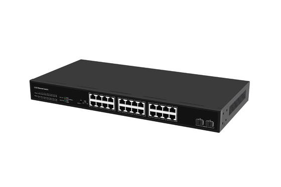 Switch Ethernet 2.5G de 24 puertos, Switch Ethernet de fibra 10G de escritorio, 24 puertos RJ45 de 10/100/1000/2500M + 2 puertos SFP+ de 10G