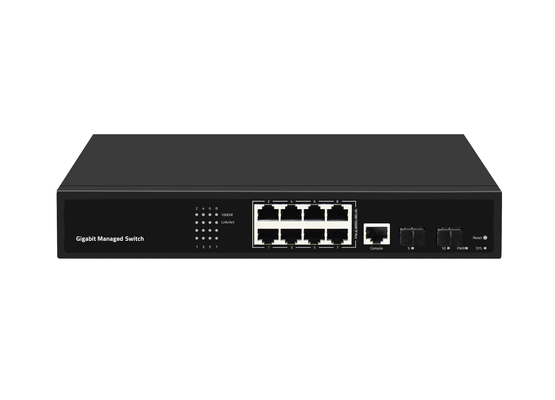 Switch Ethernet de escritorio gestionado L2 de 8 puertos Gigabit de fibra óptica