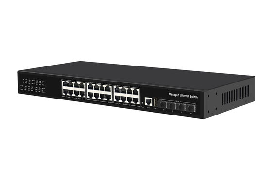 Precio de fábrica 10G conmutador 24 puertos Ethernet Fibra conmutador de escritorio L3 conmutador de red administrado AC100-240V 1U Rack