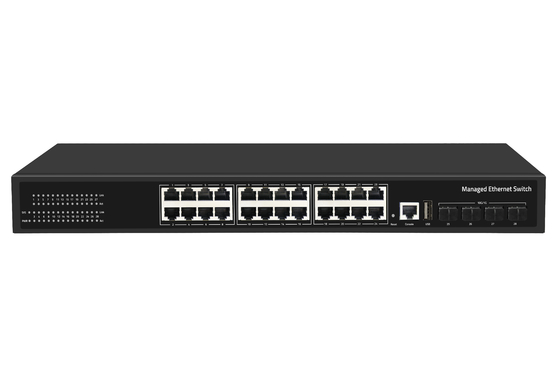 Precio de fábrica 10G conmutador 24 puertos Ethernet Fibra conmutador de escritorio L3 conmutador de red administrado AC100-240V 1U Rack
