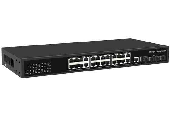 Precio de fábrica 10G conmutador 24 puertos Ethernet Fibra conmutador de escritorio L3 conmutador de red administrado AC100-240V 1U Rack