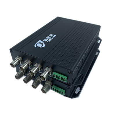 Convertidor óptico de video de 4 canales de definición estándar analógica BNC a fibra con RS485 20KM