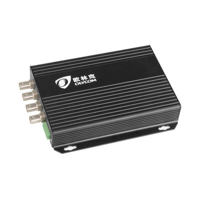Convertidor óptico de video de 4 canales de definición estándar analógica BNC a fibra con RS485 20KM