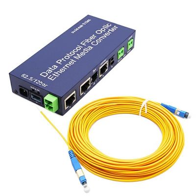 Convertidor de medios Ethernet de fibra óptica con protocolo de datos RS485 y fibra óptica de 500 m 62.5/125um