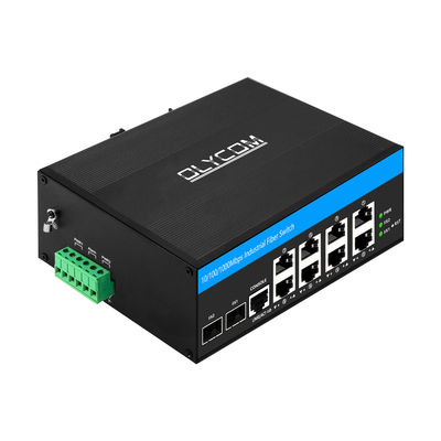 Switch PoE industrial gestionado de 8 puertos Gigabit SFP Fibra 240W PoE Activo DC48V Carril DIN