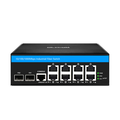 Switch PoE industrial gestionado de 8 puertos Gigabit SFP Fibra 240W PoE Activo DC48V Carril DIN