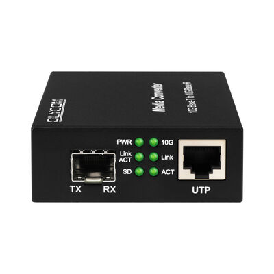 Convertidor de medios de fibra óptica no administrado 10G SFP + con DIP Switch Convertidor de fibra óptica para centro de datos y red de red LAN