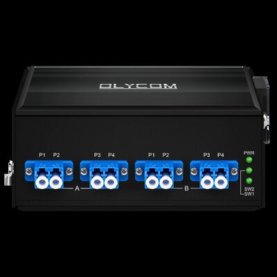 Interruptor de derivación de fibra óptica con conector LC/SC de entrada de potencia doble CA/CC y tipo de fibra SM/MM para una alta fiabilidad