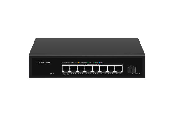 8-puerto 2.5G PoE Switch con 10G SFP Uplink 100W Presupuesto no administrado 220V Alimentado