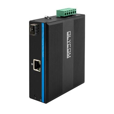 Convertidor de medios Ethernet industrial con función POE y montaje en riel DIN/pared para transmisión estable en entornos exteriores hostiles