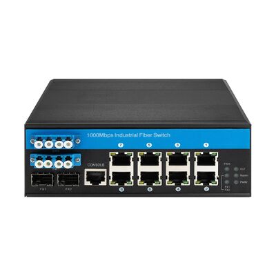 8 puertos robustos de bypass óptico controlado con interruptor Gigabit Ethernet con PoE 240W Budget CE