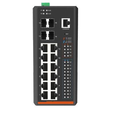 Industrial L3 Gestionado TSN Ethernet Switch 16 puerto 10G Fibra de conexión ascendente IEEE 1588v2 DIN Rail