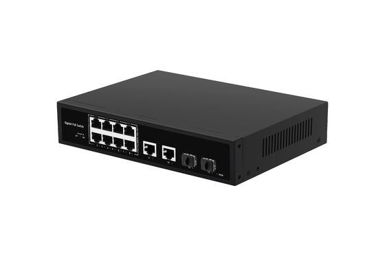 8 puertos 120W Gigabit POE Switch con POE Watchdog para la red de fibra empresarial