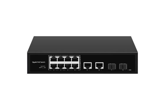 8 puertos 120W Gigabit POE Switch con POE Watchdog para la red de fibra empresarial