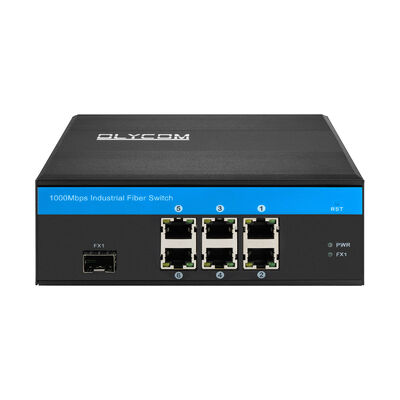 Switch Gigabit Ethernet Industrial de 6 Puertos, Fibra Óptica, No Administrado, Sin Ventilador, Diseño Robusto, CE