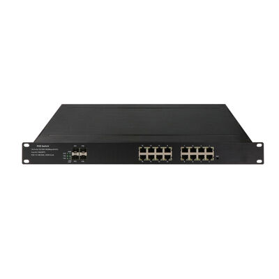 16 puertos Industrial PoE Switch Red de fibra de Gigabit sin administrar 1U Rack 220V Entrada CE
