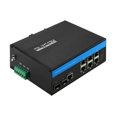 Switch Ethernet Industrial Gestionado en Anillo L2+ de 8 Puertos, Fibra 2.5G, IP40, Sin Ventilador, Certificado CE
