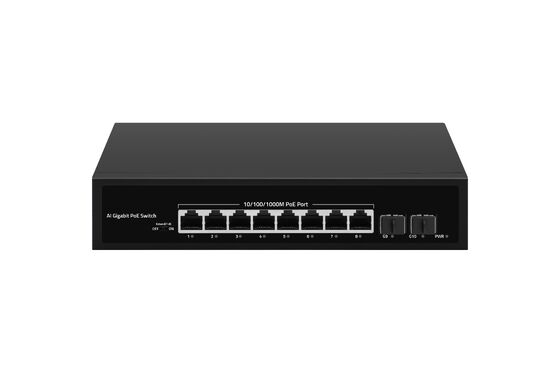 8 puertos Gigabit PoE Switch SFP Uplink AC Alimentado sin administrar 120W Presupuesto sin ventilador