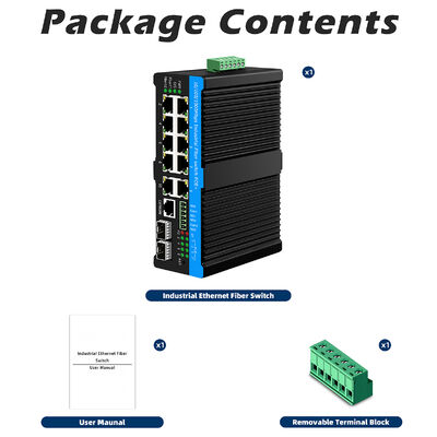 Relé de alarma de 90w Industrial Poe Switch 2.5G con conmutador de fibra óptica para cámaras PTZ al aire libre