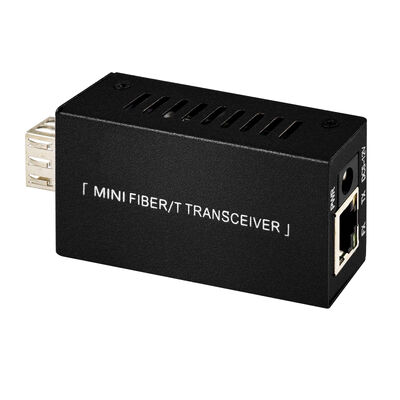 Mini convertidor de medios de fibra óptica Gigabit DC5V DC12V tamaño compacto 20KM Extensión CE