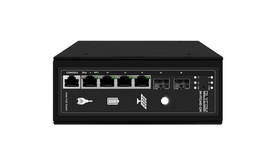 MPPT Solar PoE Switch incorporado L2 Gigabit Ethernet administrado 4 puertos DIN montado CE