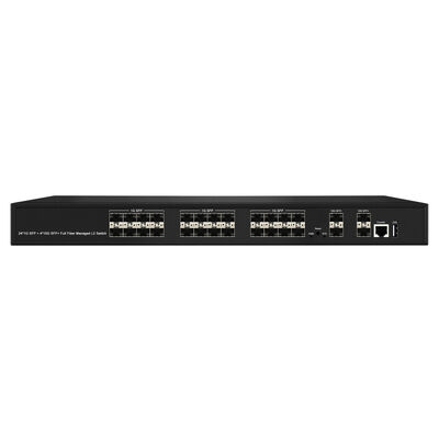 Conmutador de agregación L2/L3 de conmutador de fibra administrado SFP+ de 28 puertos 10G con QoS de VLAN SNMP para red ISP de centro de datos