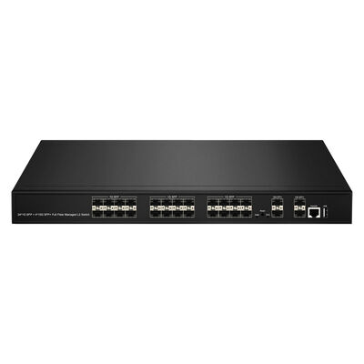 Conmutador de agregación L2/L3 de conmutador de fibra administrado SFP+ de 28 puertos 10G con QoS de VLAN SNMP para red ISP de centro de datos