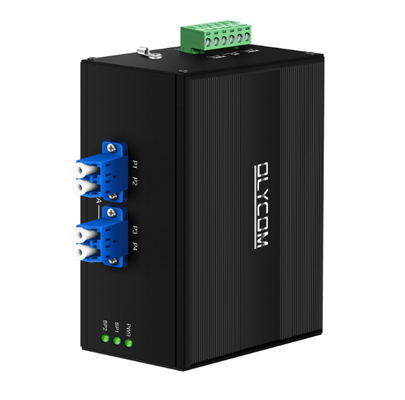 Modulo de interruptor de derivación de fibra de doble potencia con función de retraso inteligente DIP de entrada AC/DC DIN Rail