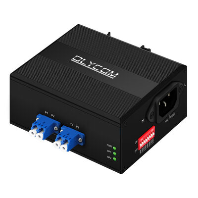 Modulo de interruptor de derivación de fibra de doble potencia con función de retraso inteligente DIP de entrada AC/DC DIN Rail