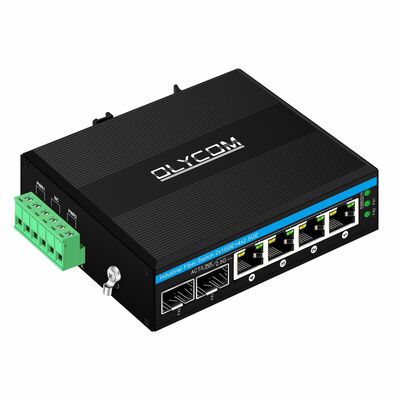 Industrial 2.5G PoE Fiber Switch 4 Port PoE+ with 2 SFP 10G Uplink DIN Rail