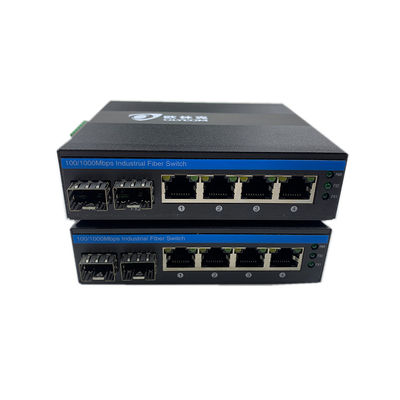 6 puertos con el interruptor Ethernet industrial Gigabit Network 100/1000M Fibra SFP Chip Realtek no administrado