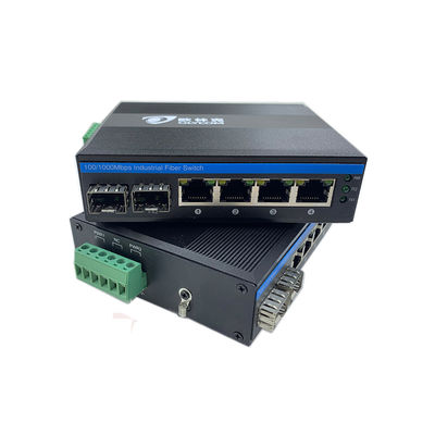 6 puertos con el interruptor Ethernet industrial Gigabit Network 100/1000M Fibra SFP Chip Realtek no administrado