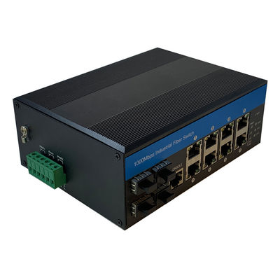 8 Puertos industriales con interruptor PoE administrado 2.5G Fibra Din Rail 240W Apoyo a la gestión de PoE