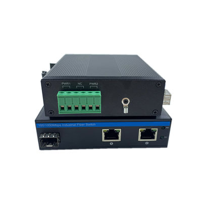 Interruptor de red de grado industrial 10/100m 1 Sfp 2 Rj45 Interruptor de red no administrado IP40 DC 9-36V