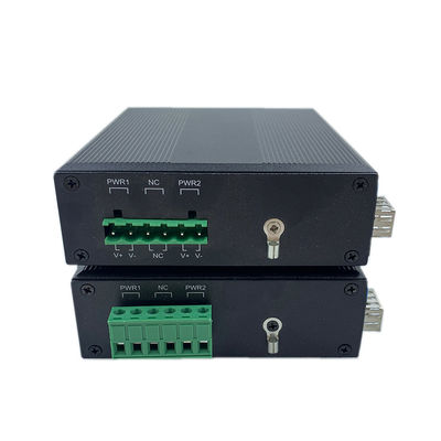 Interruptor de red industrial Gigabit Fibra Din Rail 6KV Surge IP40 sin ventilador sin administrar