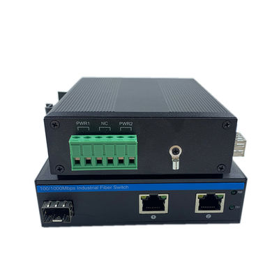 Interruptor de red industrial Gigabit Fibra Din Rail 6KV Surge IP40 sin ventilador sin administrar