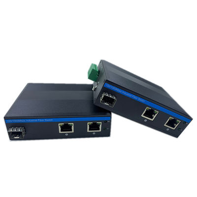 Interruptor POE industrial no administrado 2 puertos Gigabit SFP Fibra de red IP40 sin ventilador DIN Rail